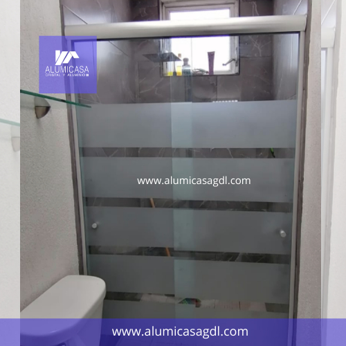 Cancel de baño para espacio pequeño corredizos de cristal templado