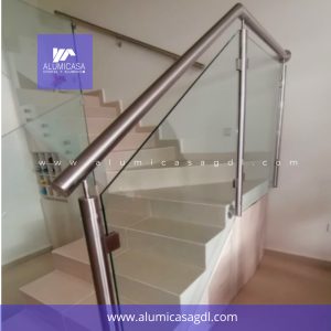 PASMANOS PARA ESCALERA ELEGANTE DE CRISTAL TEMPLADO