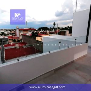 barandal de cristal templado transparente para balcon