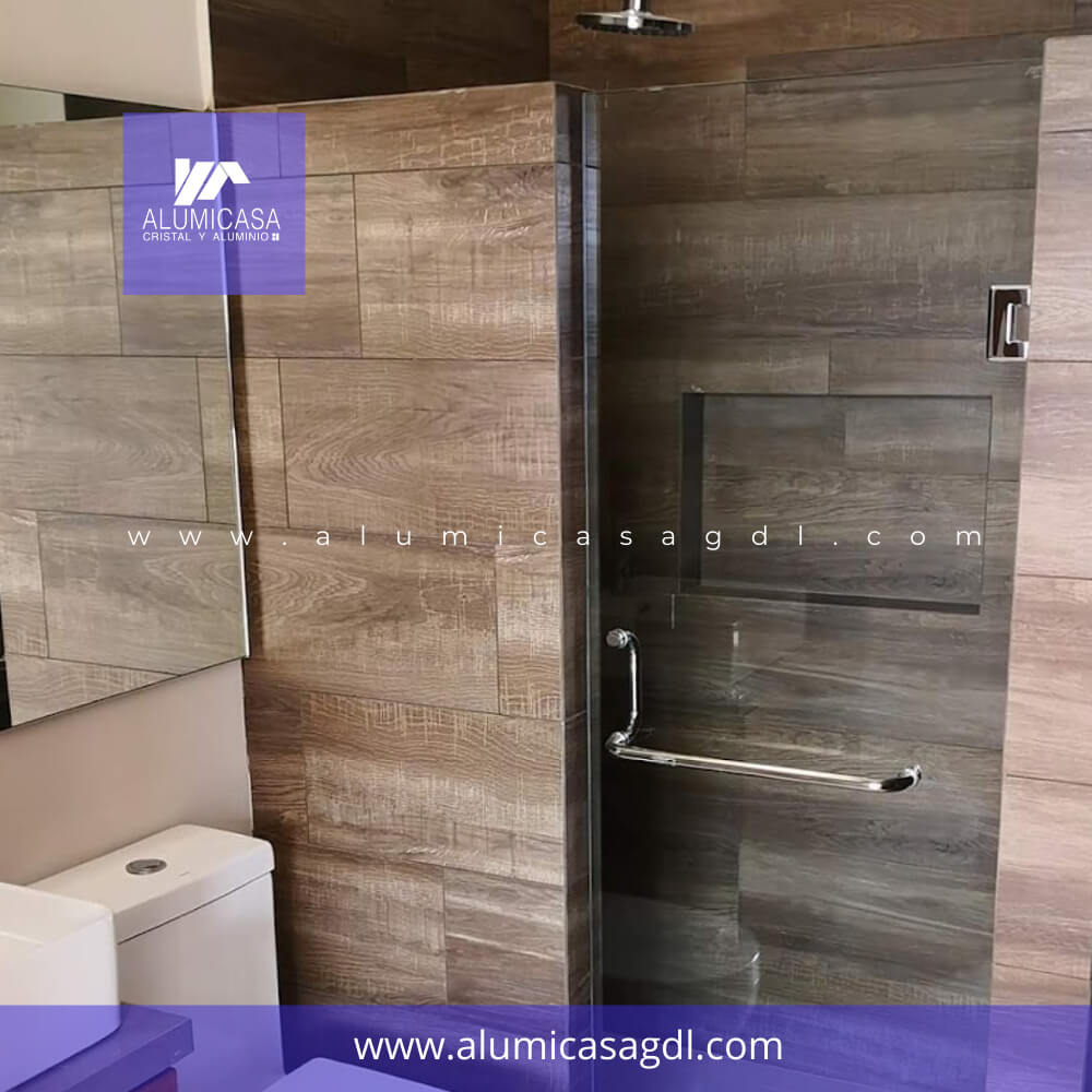 puerta abatible para ingreso a ducha cristal templado con jaladera para toalla-1