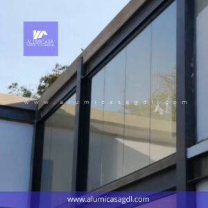 VENTANAL MARCO DE ALUMINIO CON VIDRIO TEMPLADO TRANSPARENTE