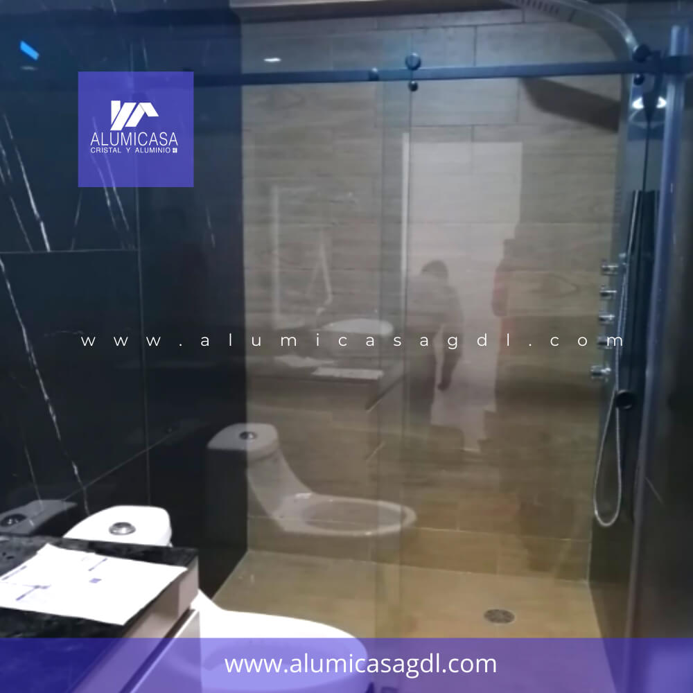 CANCEL DE BAÑO LUXURY COLOR NEGRO VIDRIO TEMPLADO