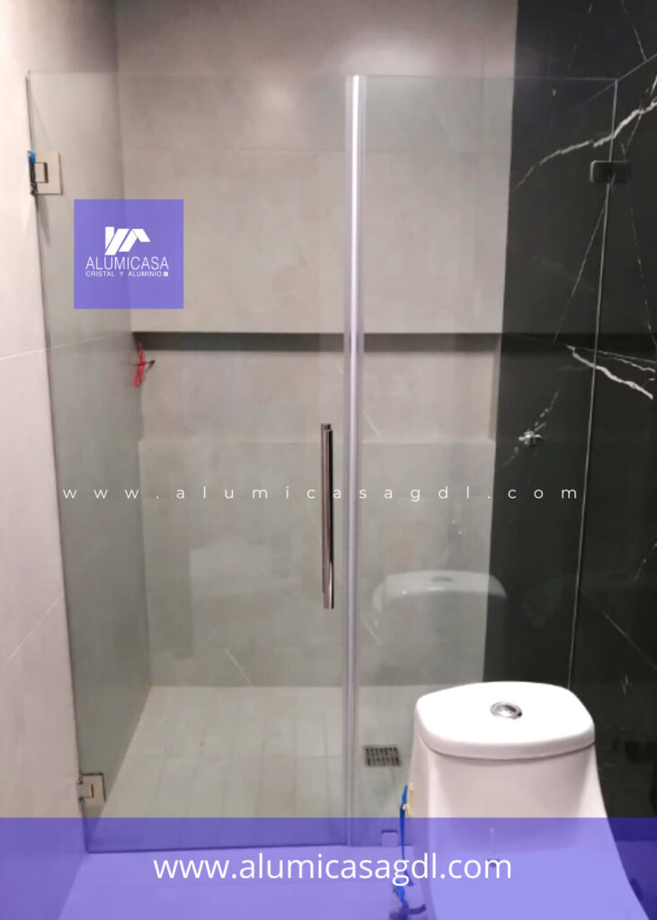 Cancel de baño puerta y fijo cristal templado para baño