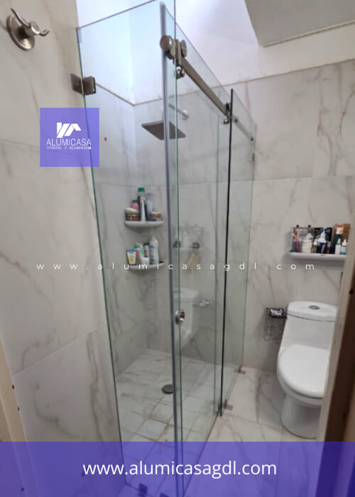 Cancel de baño luxury acero inoxidable crisatal templado escuadra sin diseño para privacidad
