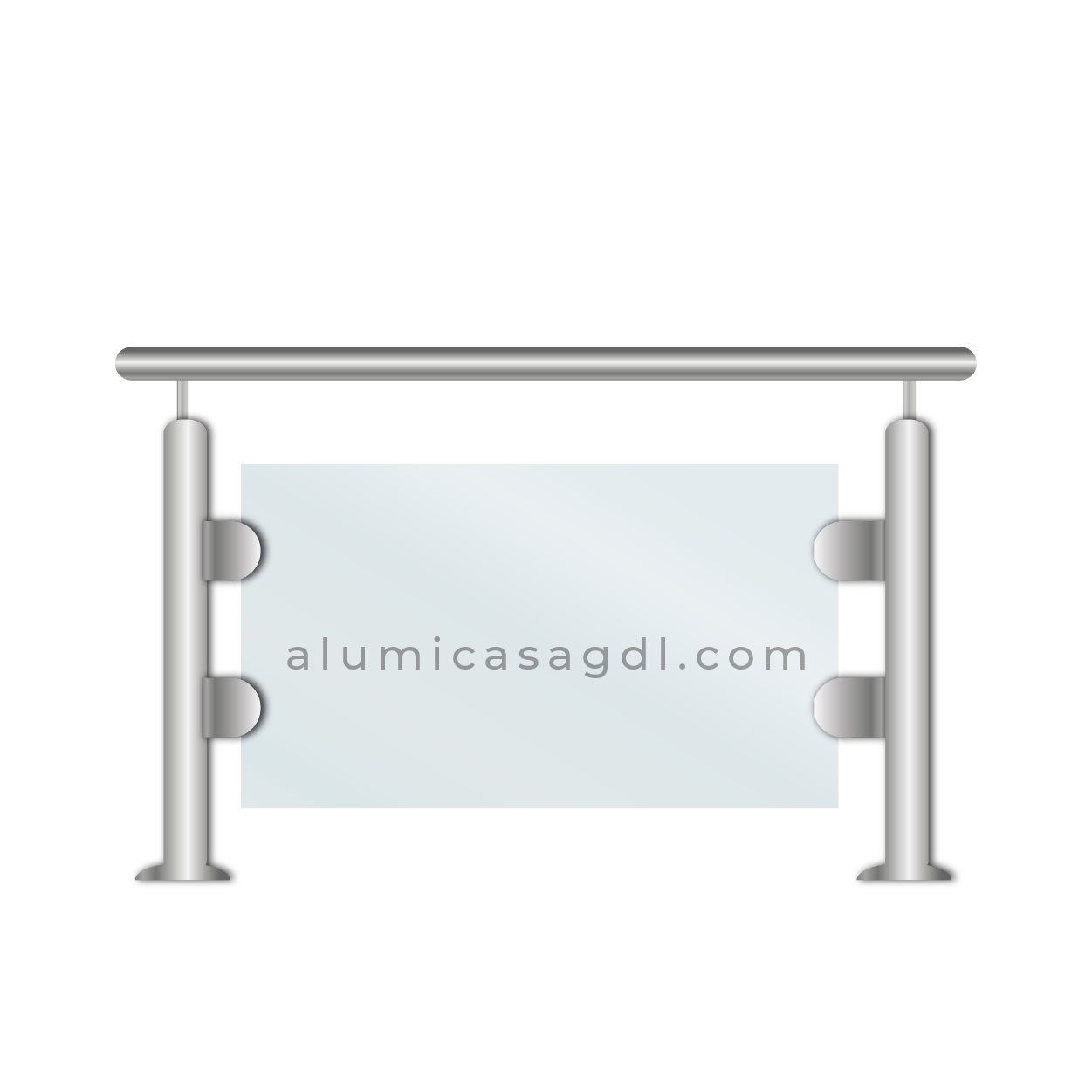 Pasamanos y barandales Alumicasa_Barandal acero inoxidable + vidrio templado Pasamanos y barandales Alumicasa_Barandal acero inoxidable + vidrio templado